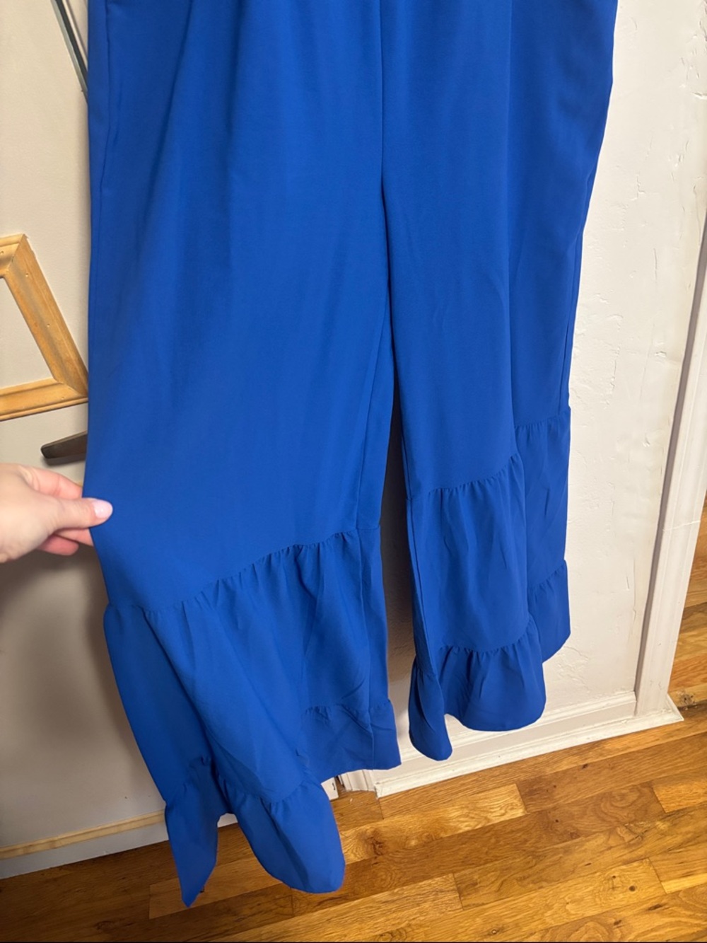 Amazon Royal Blue Smocked Bodice Jumpsuit with Ruffle Hem - Picture 2 of 3